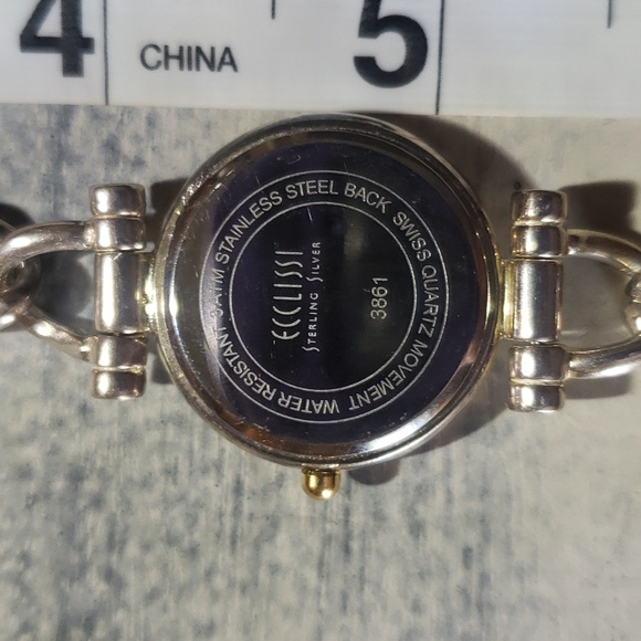 Ecclissi Sterling Silver 925 Two Tone Swirl Link Watch-sz 7 wrist - Picture 4 of 5